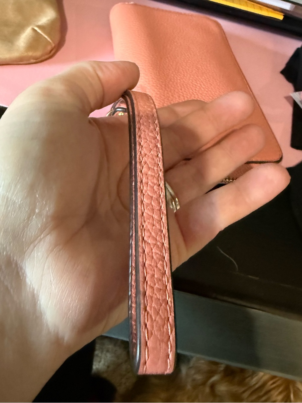 Michael Kors Coral Pink Saffiano Leather Tote with Gold Hardware - Picture 16 of 16